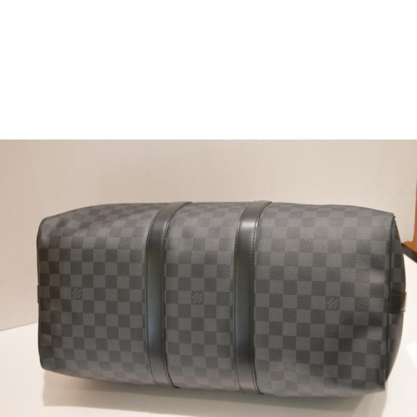 91970 3 Louis Vuitton Keepall Bandouliere 45 Damier Duffel Bag Graphite