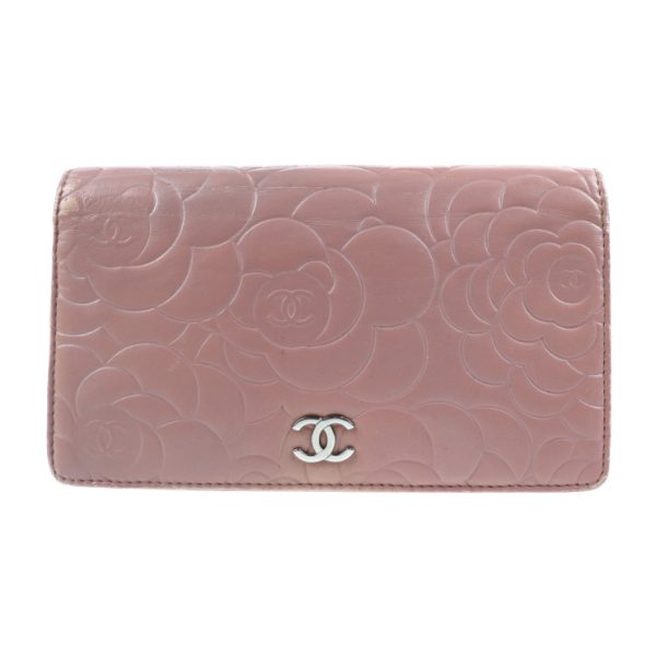 920121001039 1 Chanel Camellia Long Wallet Leather Lambskin Pink