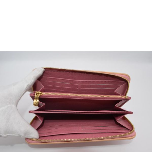 92045 4 Louis Vuitton Zippy Jaguar Denim Wallet Pink