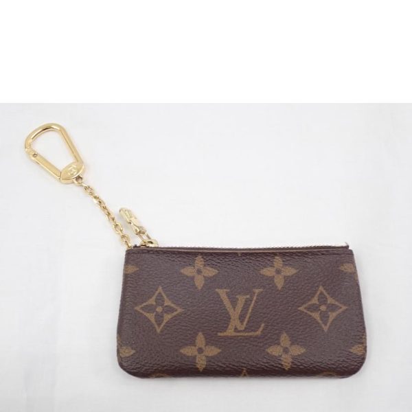 92265 2 Louis Vuitton Pochette Cle Monogram Handbag Brown