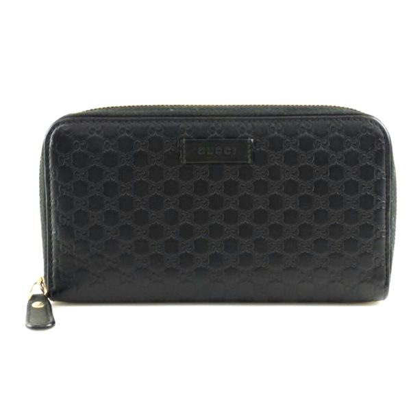 92331 1 Gucci Micro Guccissima Round Zipper Long Wallet