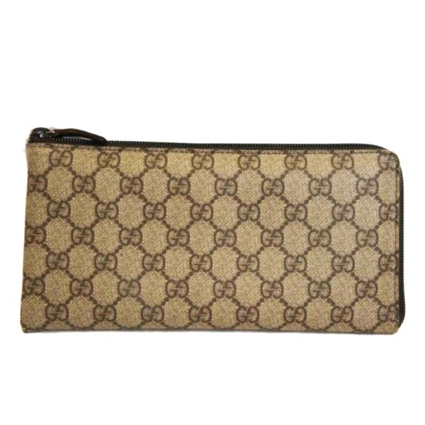 92335 1 Gucci GG Supreme L Shaped Zipper Travel Pouch