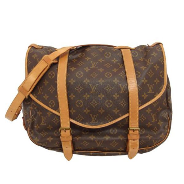 92425 1 Louis Vuitton Saumur GM Monogram Shoulder Bag Brown