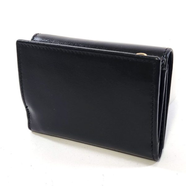 925 2 GUCCI Horsebit Trifold Wallet Leather Black