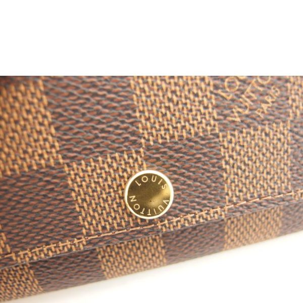 92579 6 Louis Vuitton Multicle 6 Damier Wallet Ebene Brown