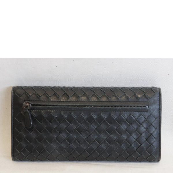 92717 2 Bottega Veneta Intrecciato Long Wallet Black