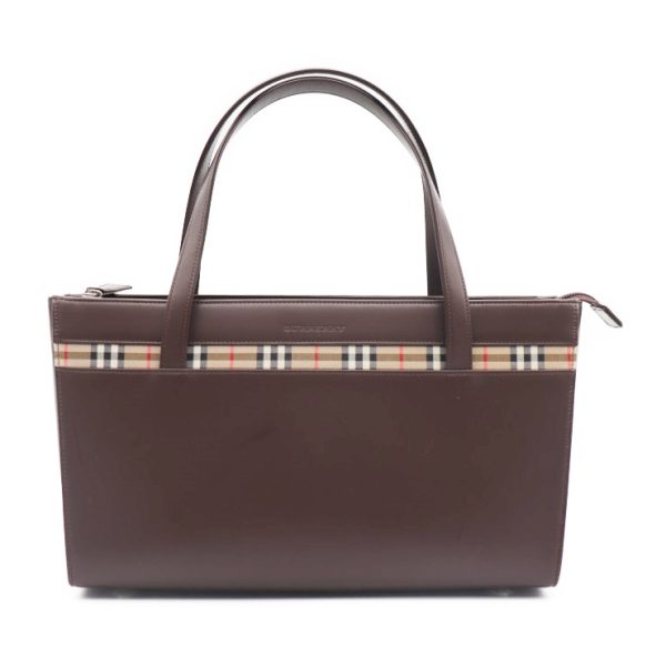 929053007460 1 Burberry Canvas Leather Handbag Brown Beige