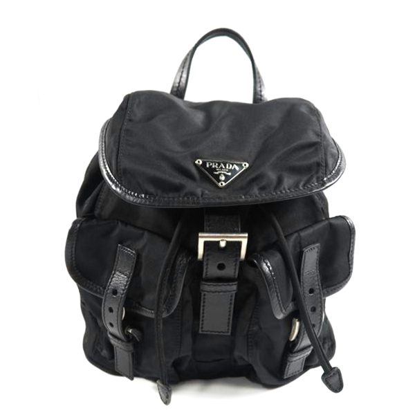 93096 1 PRADA Nylon Backpack Bag Black