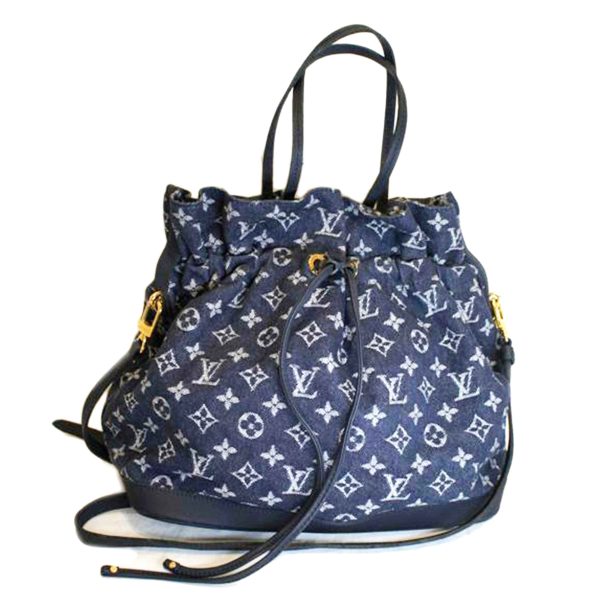 93240 1 Louis Vuitton Noefru MM Denim Bag Blue