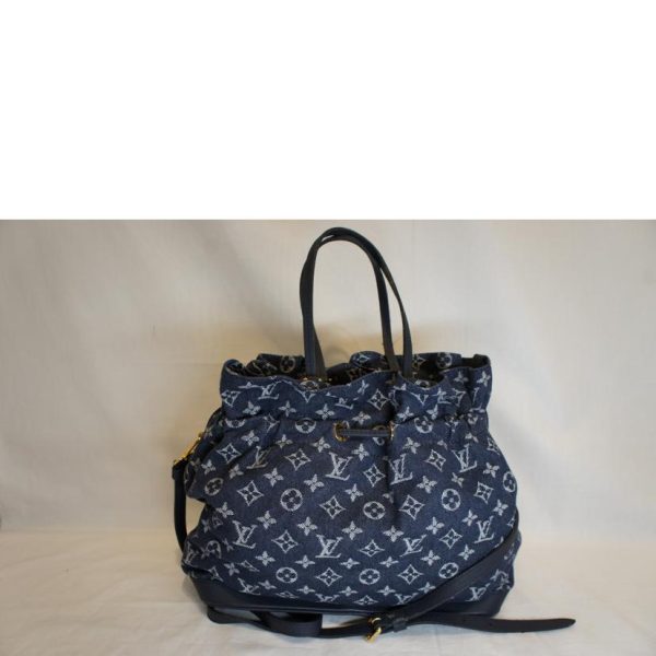 93240 2 Louis Vuitton Noefru MM Denim Bag Blue