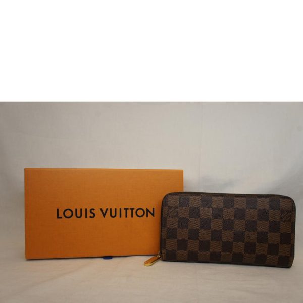 93286 6 Louis Vuitton Zippy Wallet Damier Ebene Wallet Brown