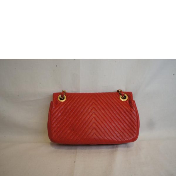 93323 2 Chanel V Stitch Chain Shoulder Bag Red