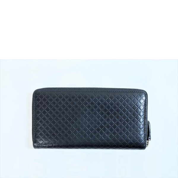 93483 2 Gucci Diamante Leather Round Zipper Long Wallet