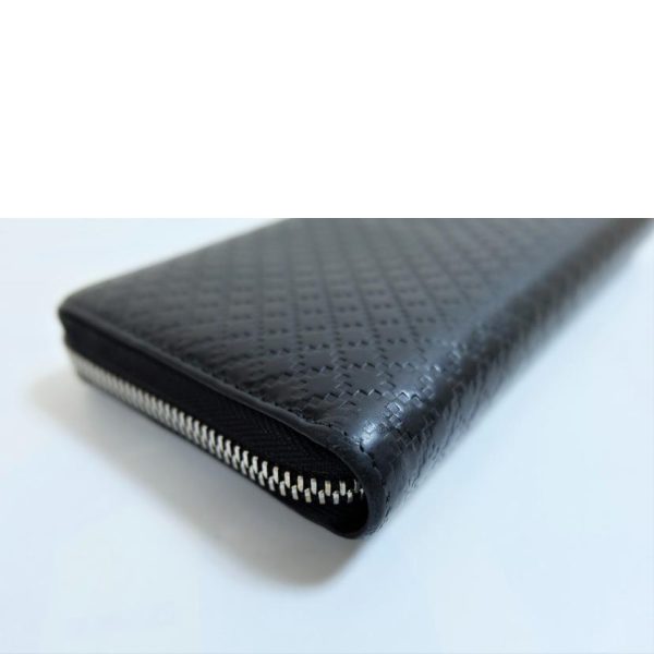 93483 6 Gucci Diamante Leather Round Zipper Long Wallet