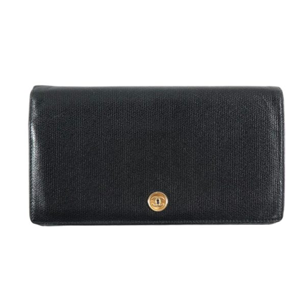 93577 1 Chanel Coco Button Fold Wallet Black