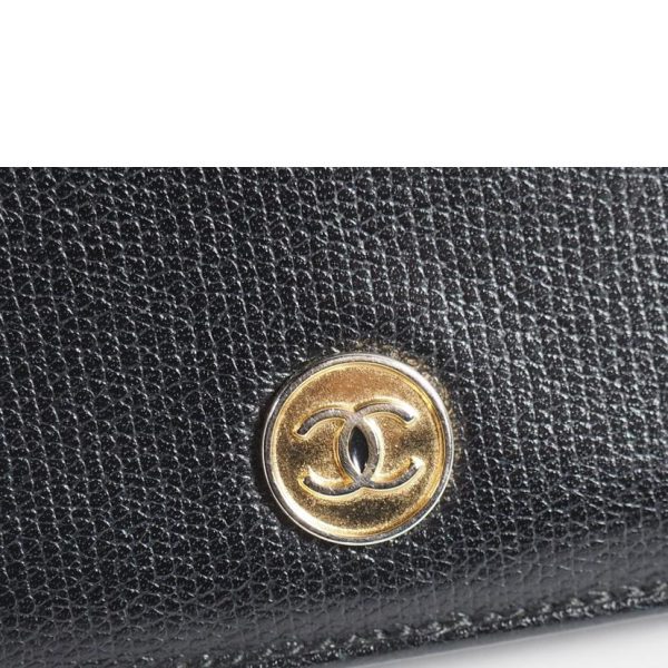 93577 10 Chanel Coco Button Fold Wallet Black