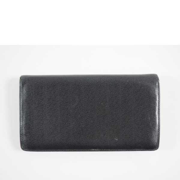 93577 2 Chanel Coco Button Fold Wallet Black