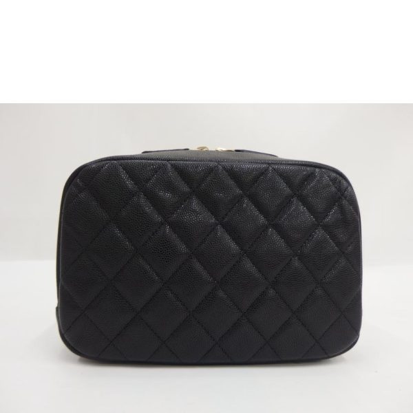 93589 2 Chanel Matelasse Cocomark Caviar Pouch Black