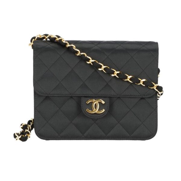 93644 1 Chanel Mini Matelasse Chain Shoulder Bag Black