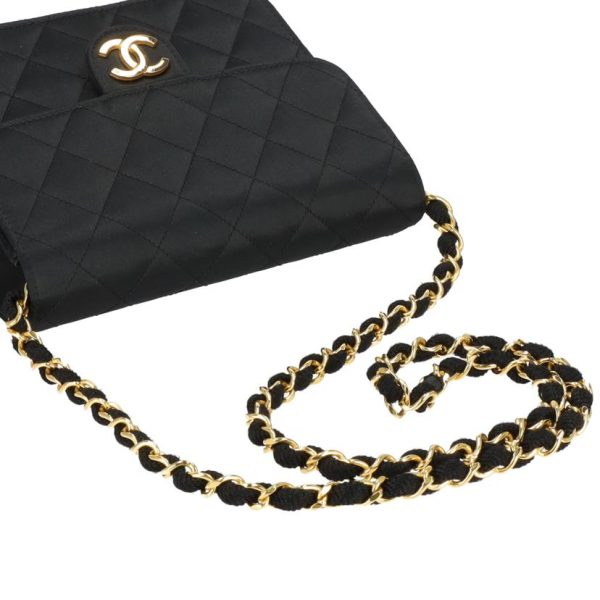 93644 4 Chanel Mini Matelasse Chain Shoulder Bag Black