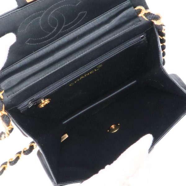 93644 5 Chanel Mini Matelasse Chain Shoulder Bag Black