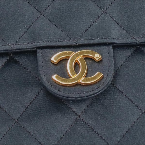 93644 7 Chanel Mini Matelasse Chain Shoulder Bag Black