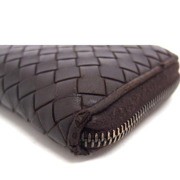 93804 9 Bottega Veneta Intrecciato Round Zipper Long Wallet Brown