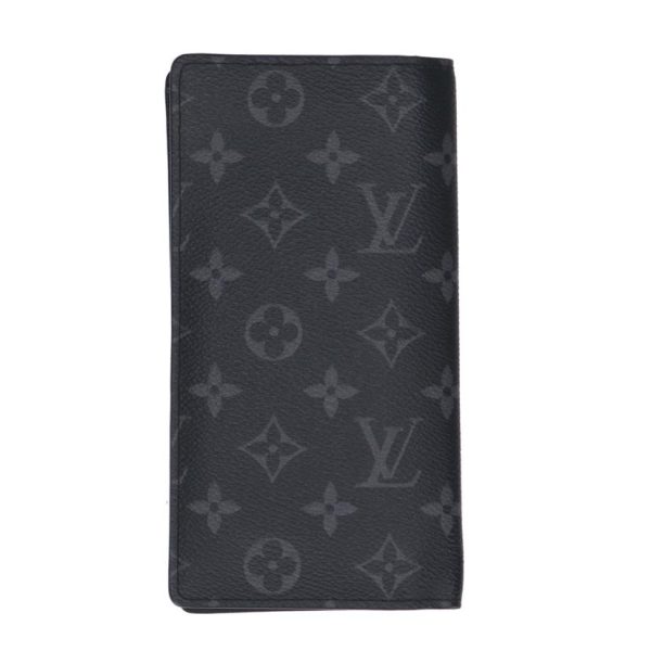 93855 1 Louis Vuitton Portefeuille Braza Monogram Eclipse Wallet Brown