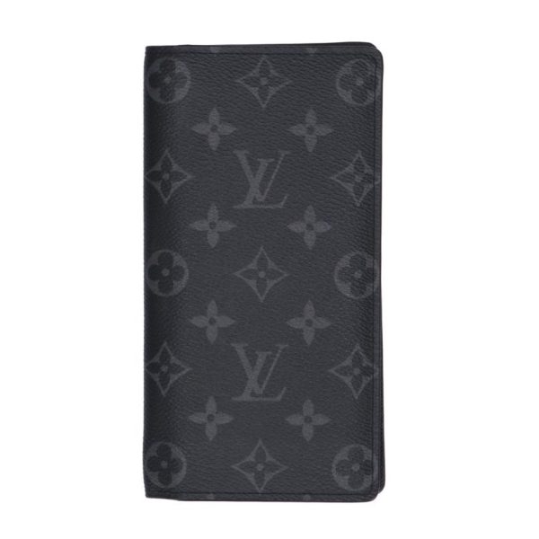 93855 2 Louis Vuitton Portefeuille Braza Monogram Eclipse Wallet Brown