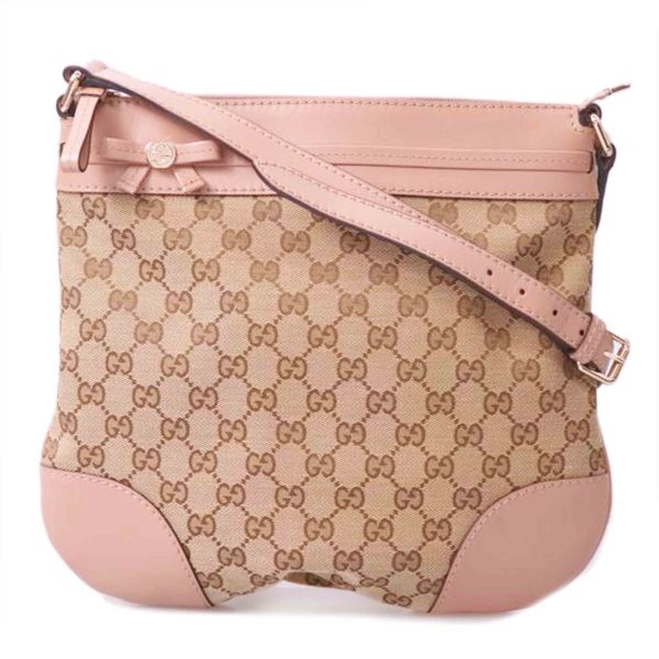 93922 1 Gucci GG Canvas Shoulder Bag Beige