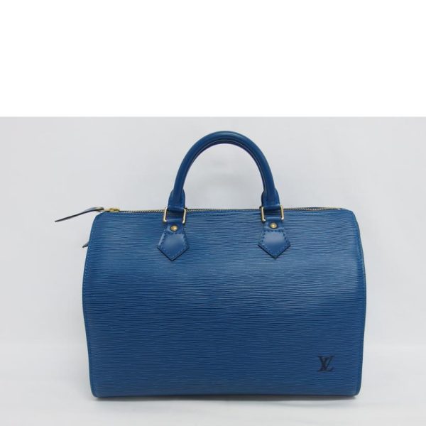 93933 2 Louis Vuitton Speedy 30 Bag Epi Toledo Blue