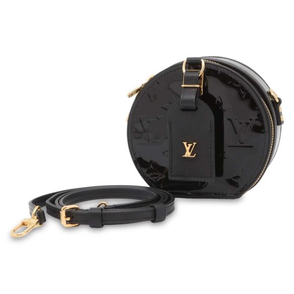 9395725 01 Louis Vuitton Boite Chapeau Chain Shoulder Bag Monogram Vernis Black