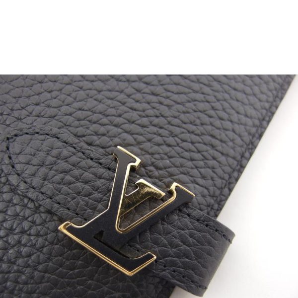 94016 7 Louis Vuitton Bifold Taurillon Wallet Black