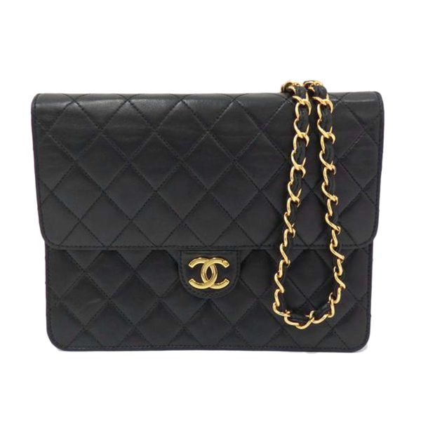 94071 1 Chanel Push Lock Matelasse Chain Shoulder Bag Lambskin