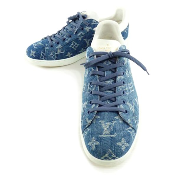 94229 1 Louis Vuitton Luxembourg Line Sneakers Monogram Denim Blue