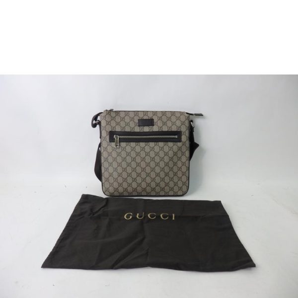 94254 7 Gucci GG Supreme Shoulder Bag Brown