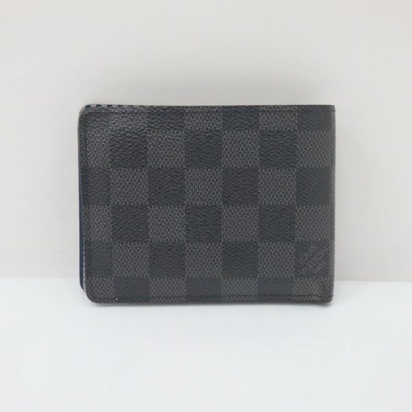 94302 2 Louis Vuitton Portefeuille Multiple Damier Graphite Wallet Gray