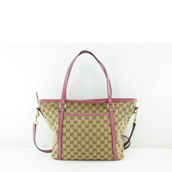 94374 2 Gucci GG Canvas Tote Bag Beige