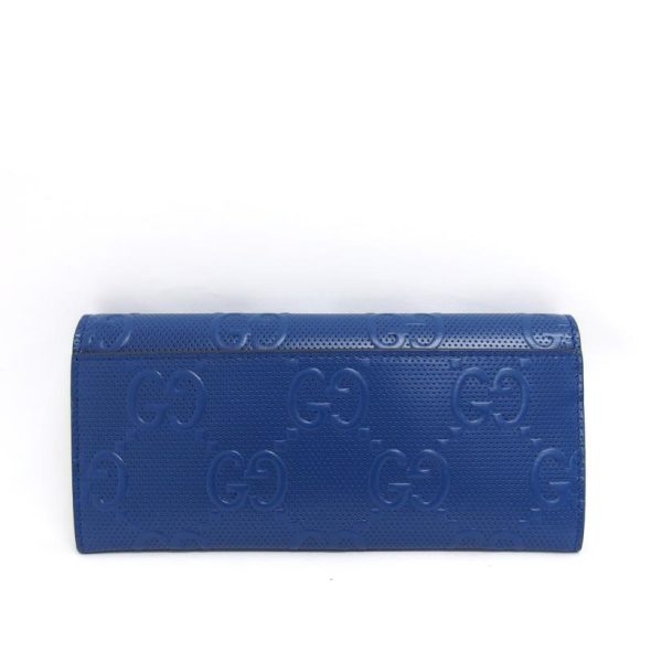 94405 2 Gucci Gg Embossed Bi fold Long Wallet Blue