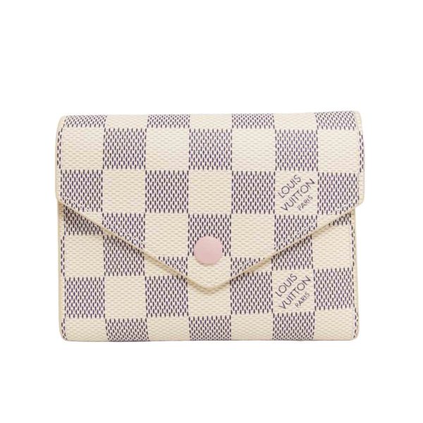 94450 1 Louis Vuitton Victorine Wallet Damier Azur Rose Ballerine