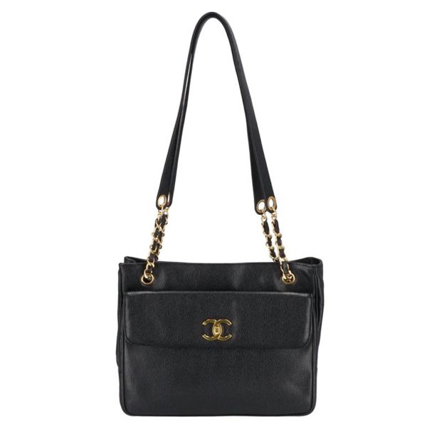 94517 1 Chanel Coco Mark Chain Tote Bag Black