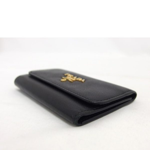 94528 3 Prada Saffiano 6 Key Case Bag Black