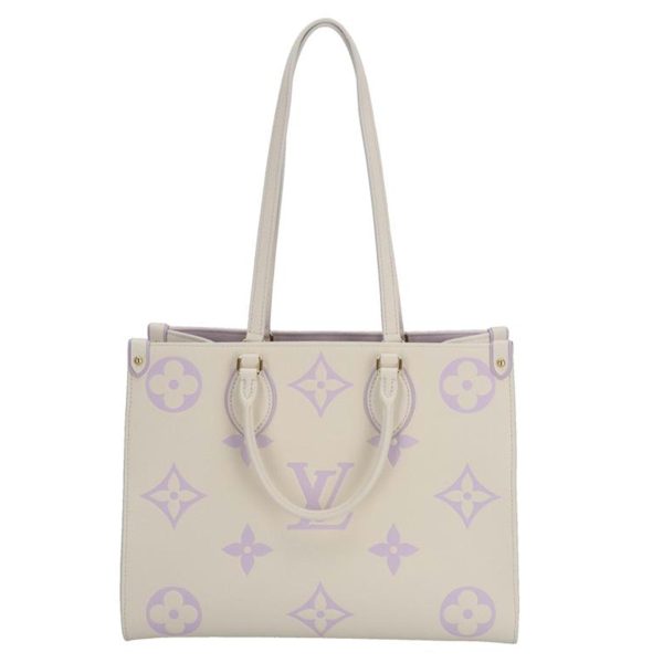 94609 1 Louis Vuitton On the Go MM Tote Bag Bicolor Monogram Empreinte Leather