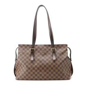 9464957 01 Louis Vuitton Damier Neverfull PM Tote Bag Ebene Serie Brown