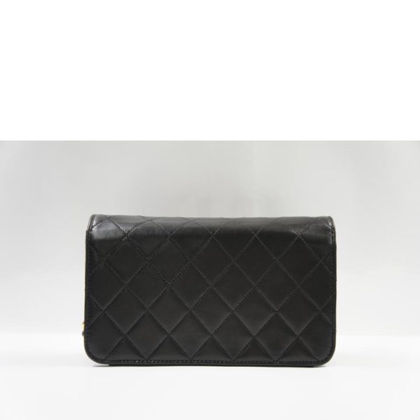 94732 2 Chanel Mini Matra Serum Lambskin Chain Shoulder Bag Black