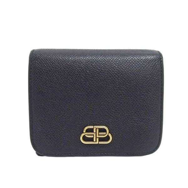 94818 1 Balenciaga BB Metal Logo Wallet Black