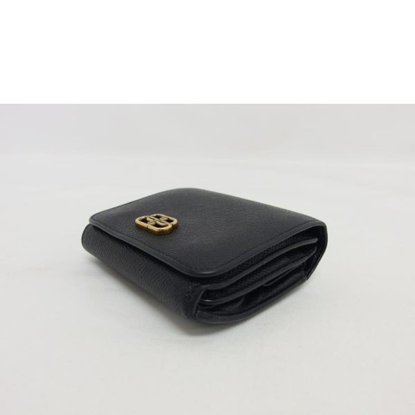 94818 3 Balenciaga BB Metal Logo Wallet Black