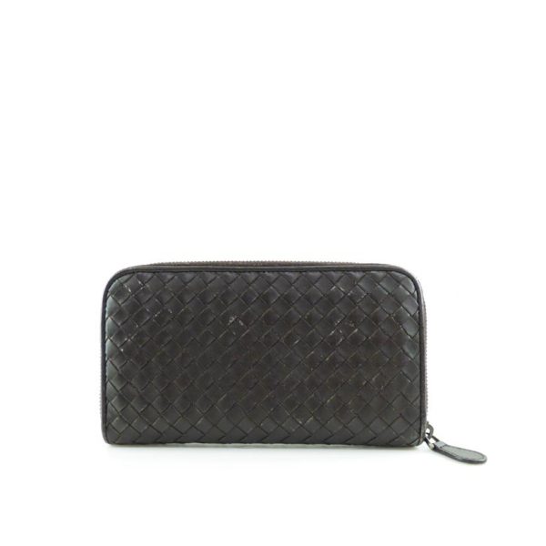 94848 2 BOTTEGA VENETA Intrecciato Round Zipper Long Wallet