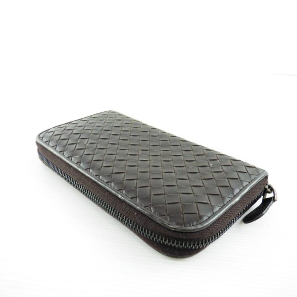 94848 3 BOTTEGA VENETA Intrecciato Round Zipper Long Wallet