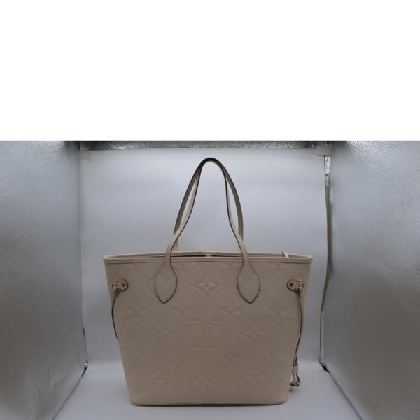 94971 2 Louis Vuitton Neverfull MM Monogram Empreinte Tote Cream